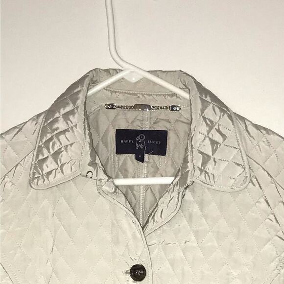Happy Goat Lucky stamford quilted jacket fall lightweight cream ivory size M - Picture 4 of 4